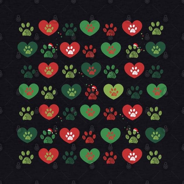 Doodle paw prints with hearts by GULSENGUNEL